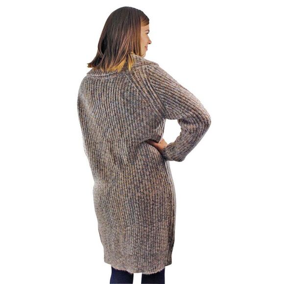 Marled Knit Long Cardigan Sweater Coat - Picture 3 of 8